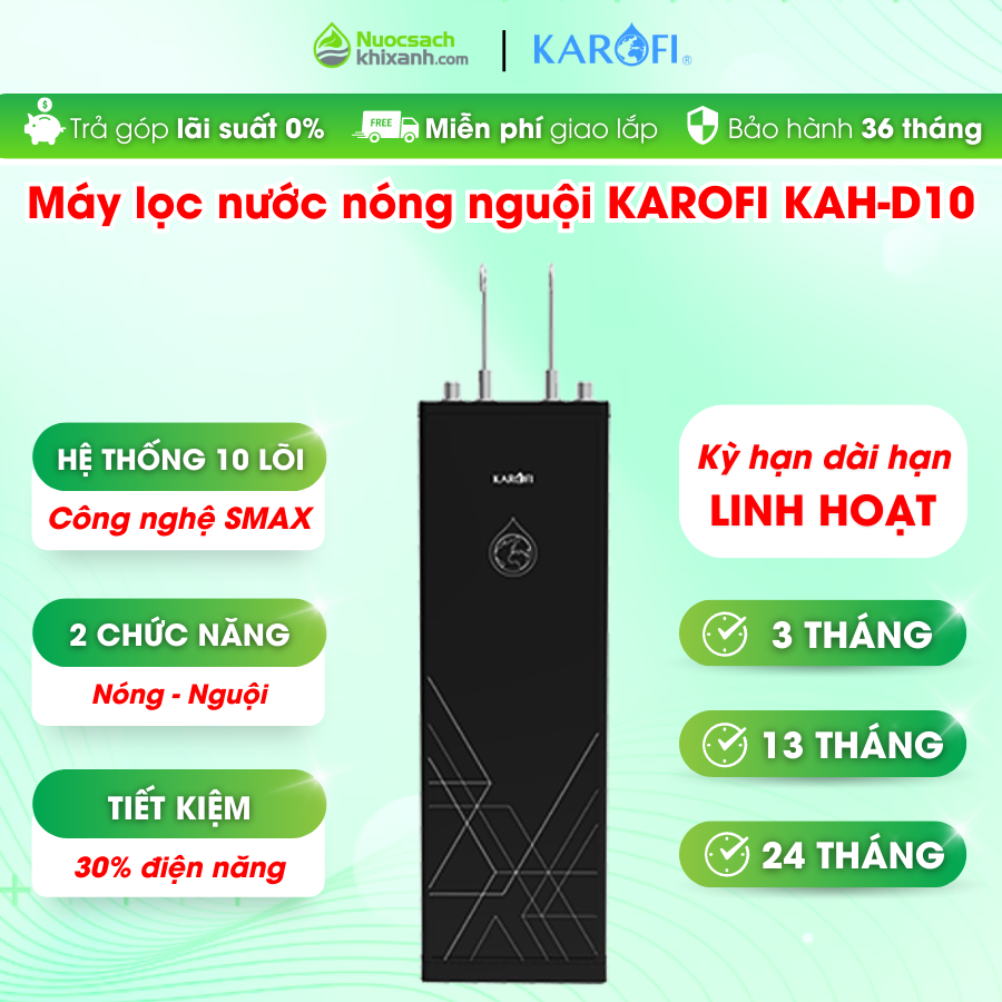 THUÊ MUA  KAH D10 MÁY LỌC NƯỚC KAROFI NÓNG NGUỘI