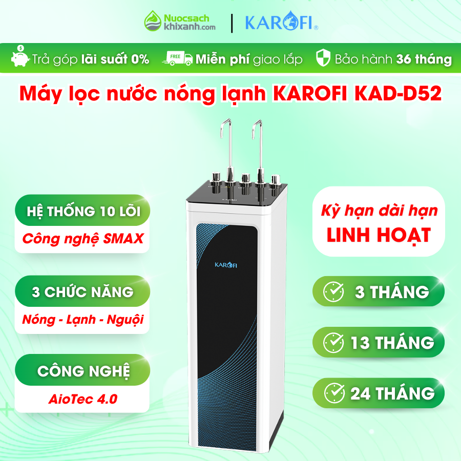 THUÊ MUA KAD D52 MÁY LỌC NƯỚC KAROFI NÓNG LẠNH AIOTEC THÔNG MINH-2