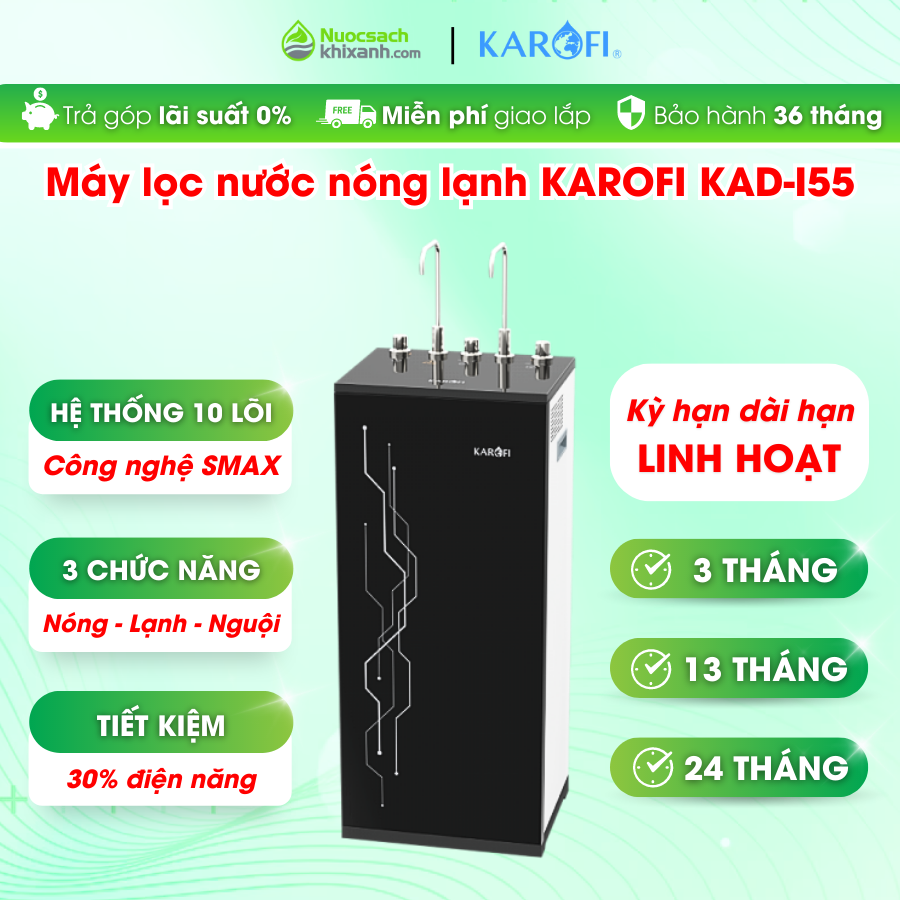 THUÊ MUA  KAD I55 MÁY LỌC NƯỚC KAROFI NÓNG LẠNH