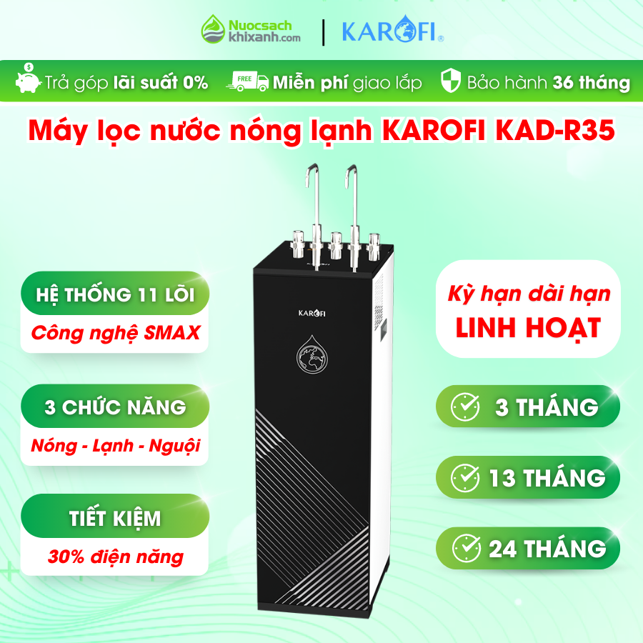 THUÊ MUA KAD R35 MÁY LỌC NƯỚC KAROFI BLOCK LẠNH SÂU KAROFI