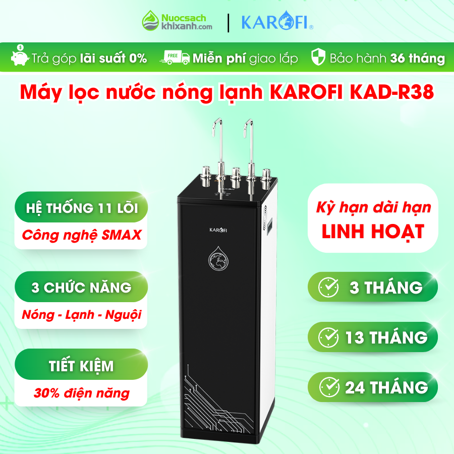 THUÊ MUA KAD R38 MÁY LỌC NƯỚC KAROFI NÓNG LẠNH BLOCK