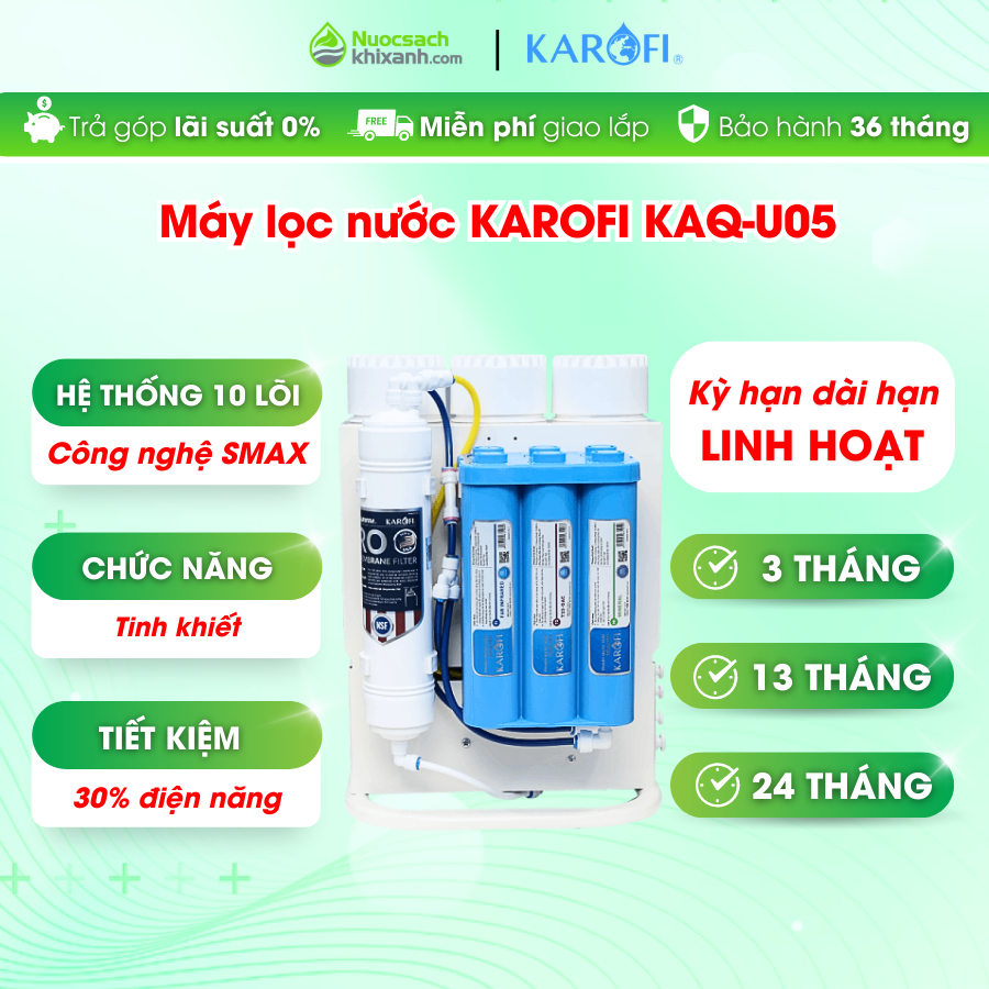 THUÊ MUA KAQ U05 MÁY LỌC NƯỚC KAROFI ĐỂ GẦM