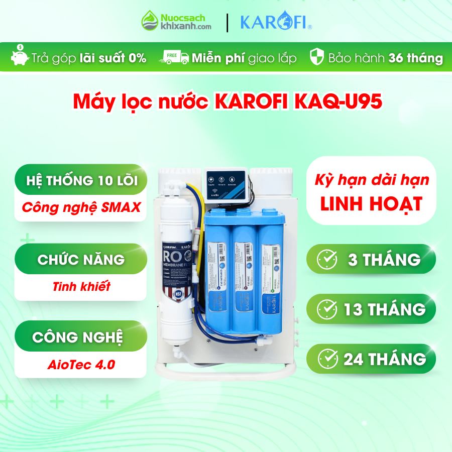 THUÊ MUA  KAQ U95 MÁY LỌC NƯỚC ĐỂ GẦM  AIOTEC THÔNG MINH