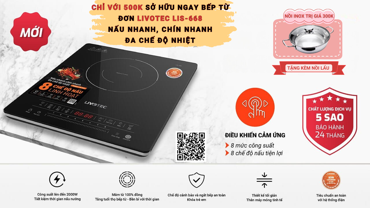 Bếp điện từ Livotec LIS-668
