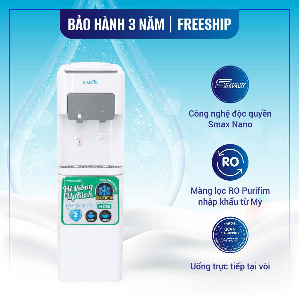 Cây Nước Nóng Lạnh Úp Bình Karofi HC16