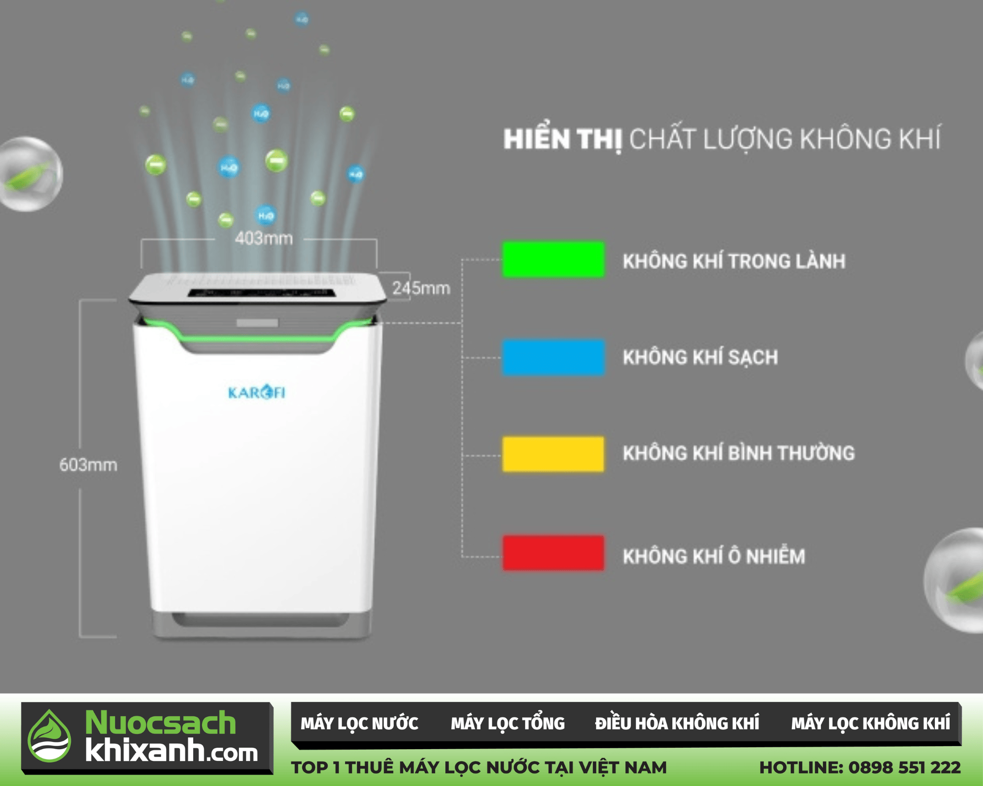 Máy lọc không khí Karofi KAP-317 được tích hợp đèn cảnh báo