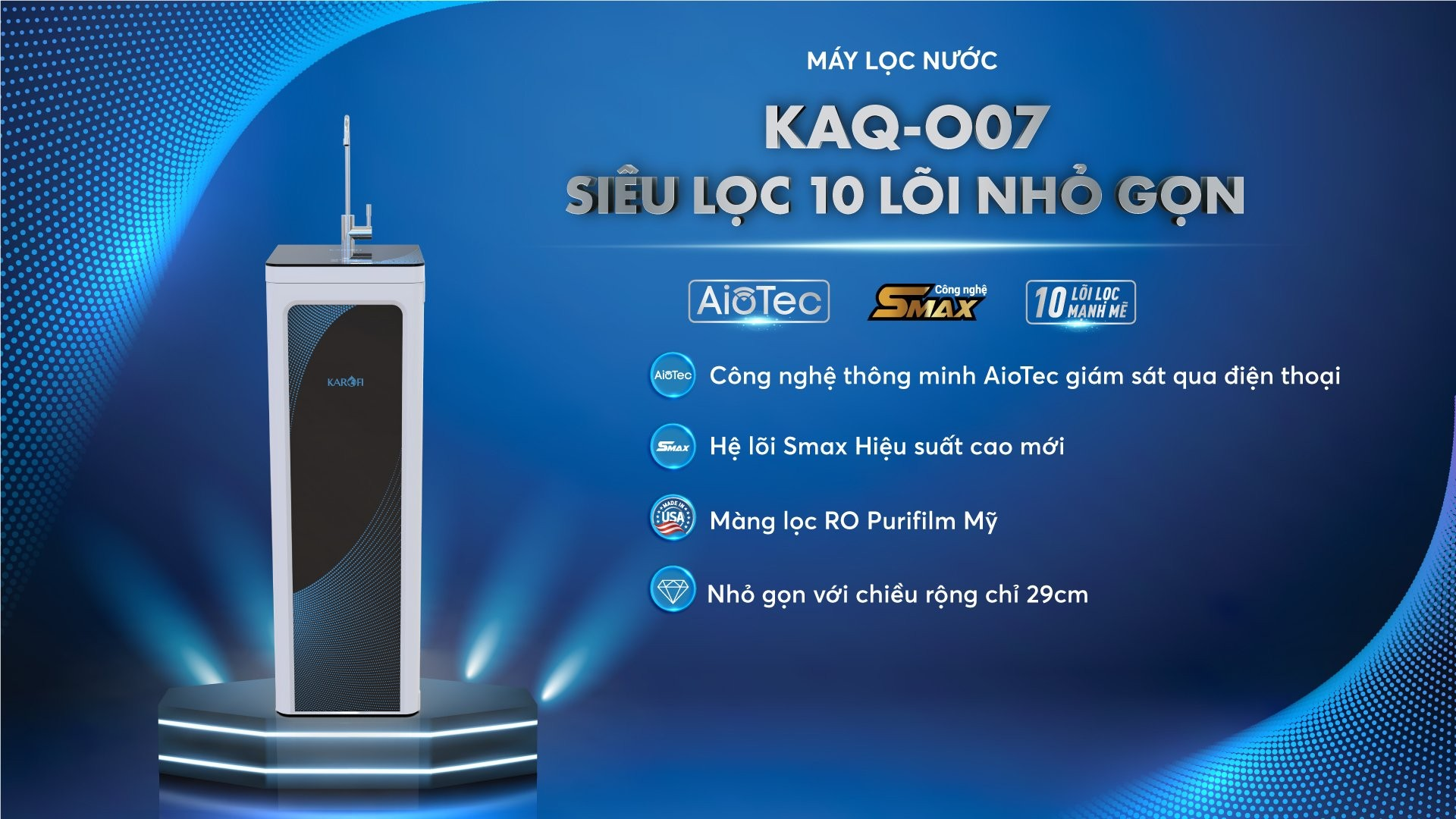 Giải pháp cho nguồn nước sạch với máy lọc nước Karofi KAQ-O07