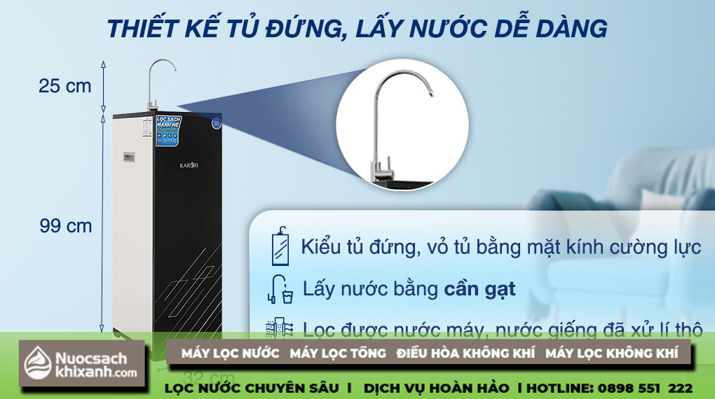  Máy lọc nước RO Karofi KAQ-X26: Chất lượng vượt trội với 10 lõi lọc và thiết kế tủ đứng