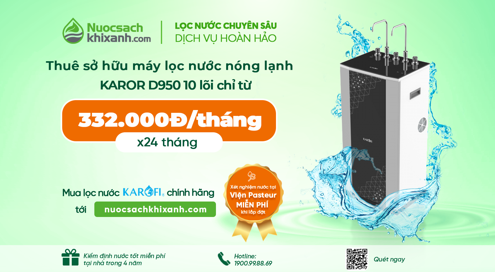 THUÊ LỌC NƯỚC KAROFI - TỚI Nuocsachkhixanh.com